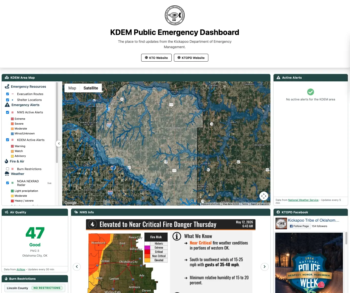 KDEM Public Emergency Dashboard powered by UnifiedEM